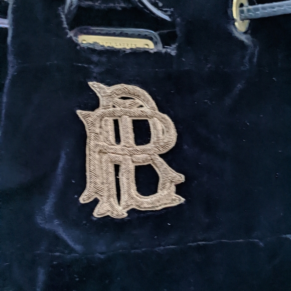 Ralph Lauren Black Velvet Back Pack with Monogram - Picture 6 of 12